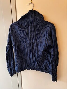 Issey Miyake Pleats Please Blue Long Sleeve Top